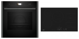 Neff BVS6780G, SET Einbaubackofen B24CR31G0 und Induktionskochfeld T68FUV4L0, EEK: A+, MIT 7 JAHREN GARANTIE