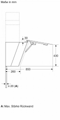 Bosch DWK81AN60, Wandesse, Serie 6, Klarglas schwarz bedruckt, 80 cm, EEK: A+, mit 5 Jahren Garantie!