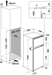 Bauknecht KDI 12S2, Einbau-Khl-Gefrierkombination, weiss, 122 cm, EEK: E, mit 5 Jahren Garantie!