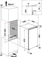 Bauknecht KSI 9VS2E, Einbau-Khlschrank, weiss, 88 cm, EEK: E, mit 5 Jahren Garantie!