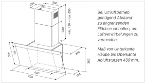 Kppersbusch DW 8500.1 S, Schrghaube 80 cm, schwarz / Edelstahl, EEK: A+, mit 5 Jahren Garantie!