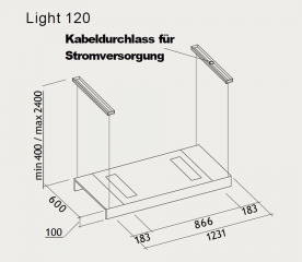 Falmec Light Bronze, Inselhaube 120 cm, Stahl lackiert, mit 5 Jahren Garantie