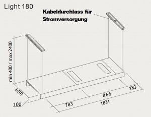 Falmec Light Bronze, Inselhaube 180 cm, Stahl lackiert, mit 5 Jahren Garantie