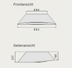 Falmec Vogue, Inselhaube 88 cm, schwarzgrau, Circle.Tech, mit 5 Jahren Garantie