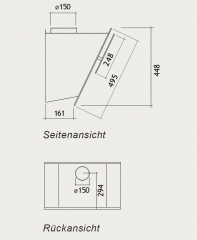 Falmec Verso Easy, Wandhaube, Glas weiss, 55 cm, 103105, mit 5 Jahren Garantie