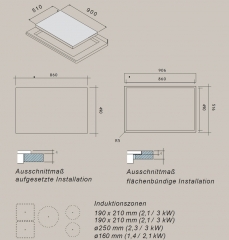 Falmec Induktionskochfeld 90, schwarzes Glas, 90 cm, mit 5 Jahren Garantie!