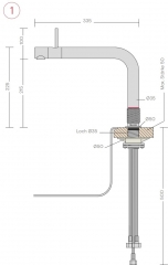 Quooker Front, COMBI+ Plus, Edelstahl massiv, 22+FRONTRVS, 7 JAHRE GARANTIE