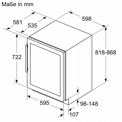 Bosch KUW21AHG0, Weinkhlschrank mit Glastr, 82 x 60 cm, Serie 6, EEK: G, mit 5 Jahren Garantie!