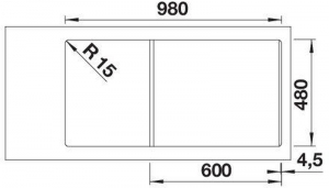 Blanco Adira XL 6 S Einbausple Silgranit PuraDur, Farbe vulkangrau, InFino Ablauf, 527620