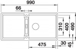 Blanco Adira XL 6 S-F Einbausple flchenbndig, Silgranit PuraDur, Farbe vulkangrau, InFino Ablauf, 527628