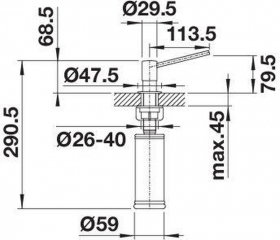 Blanco Torre Splmittelspender PVD Steel platinum, 527722