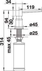 Blanco Lato Splmittelspender PVD satin dark steel, 527743