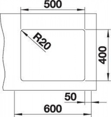 Blanco Etagon 500-U Unterbausple, Silgranit PuraDur, Farbe felsgrau, 527758