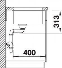 Blanco Subline 400-U Unterbausple, Silgranit PuraDur, Farbe cafe, 527792