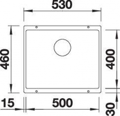 Blanco Subline 500-U Unterbausple, Silgranit PuraDur, Farbe vulkangrau, 527795