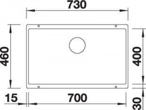 Blanco Subline 700-U Unterbausple, Silgranit PuraDur, Farbe schwarz, 527802