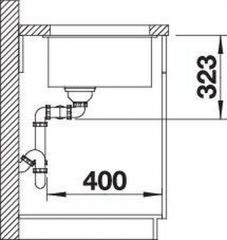 Blanco Subline 350/350-U Unterbausple, Silgranit PuraDur, Farbe felsgrau, 527830