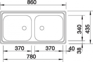 Blanco TOP EZ 8 x 4 Einbausple, Edelstahl, 500372