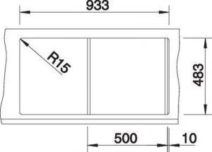 Blanco Tipo 5 S Einbausple, Edelstahl, mit Ablauffernbedienung, 526336