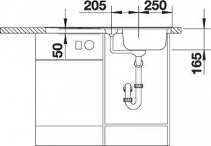 Blanco Tipo 5 S Einbausple, Edelstahl, mit Ablauffernbedienung, 526336