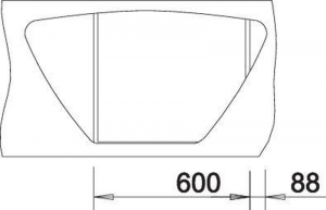 Blanco Tipo 9 E Ecksple, Edelstahl, mit Ablauffernbedienung, 526338