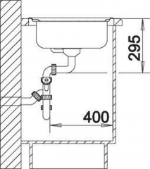 Blanco Tipo 9 E Ecksple, Edelstahl, mit Ablauffernbedienung, 526338