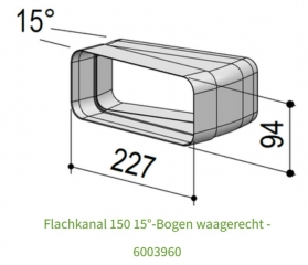 berbel Flachkanal 150 15-Bogen waagerecht, 6003960