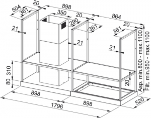 Franke Mythos T-Shelf FMY BK MATT F180 Inselhaube, black matt, 325.0678.073, Mit 5 Jahren Garantie!