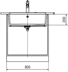 Franke Kubus KBK 110-70, Fraceram Unterbau-Keramiksple, Farbe Onyx, 126.0381.512