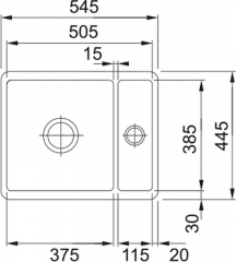 Franke Kubus KBK 160, Fraceram Unterbau-Keramiksple, Farbe Onyx, 126.0335.887