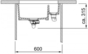 Franke Kubus KBK 160, Fraceram Unterbau-Keramiksple, Farbe Anthrazit matt, 126.0380.348