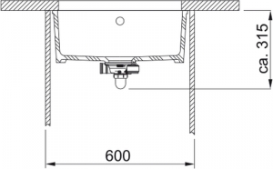 Franke Kubus KBK 110-50 Fraceram Keramiksple, Unterbau, Farbe Anthrazit matt, 126.0380.350