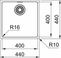 Franke Maris MRX 110-40 Unterbausple, Handbettigung, Edelstahl massiv, 122.0541.466