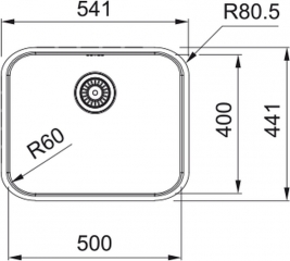 Franke Smart SRX 210-50 Einbausple Slim-Top, Drehknopfventil, Edelstahl massiv, 127.0708.297