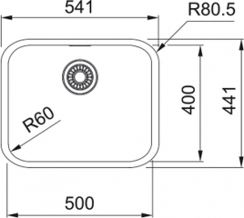 Franke Smart SRX 110-50 Unterbausple, Drehknopfventil, Edelstahl massiv, 127.0708.304