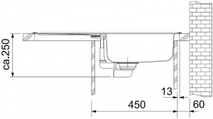 Franke Euroform EFL 614-78 Einbausple Excenterventil, Edelstahl Glatt, 101.0024.026