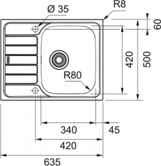 Franke Spark SKX 611-63 Einbausple, Edelstahl Leinen, 101.0626.710