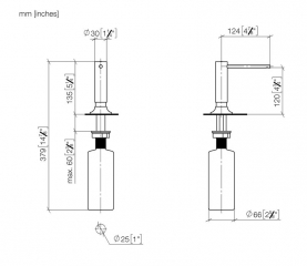 Dornbracht Vaia Einbau-Splmittelspender, mit runder Rosette, Platin gebrstet, 82434809-06