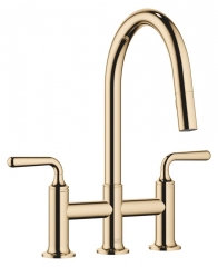 Dornbracht VAIA Dreiloch-Brckenbatterie Pull-down mit Brausefunktion - Messing (23kt Gold), 19870809-09