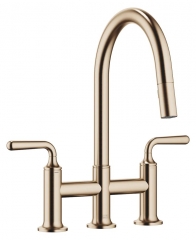 Dornbracht VAIA Dreiloch-Brckenbatterie Pull-down mit Brausefunktion - Champagne gebrstet, 19870809-46