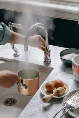 Quooker Classic Nordic Round single tap, COMBI+ Plus + Cube *inkl. FILTER*, Edelstahl, 7 JAHRE GARANTIE, 22+CNRRVSCUBE