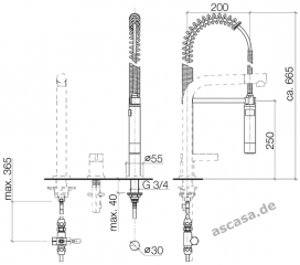 Dornbracht Profibrausegarnitur, Zubehr fr META 02, TARA, ELIO, TARA CLASSIC, TARA ULTRA, Dark Platinum gebrstet, 27789970-99