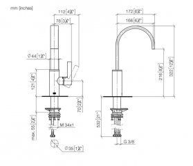 Dornbracht MEM BAR TAP Einhebelmischer, Hochdruck, Chrom, 33805682-00