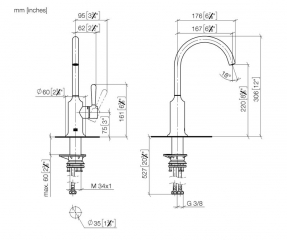 Dornbracht VAIA BAR TAP Einhebelmischer, Hochdruck, Chrom, 33805809-00