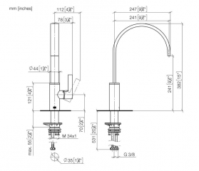 Dornbracht MEM Einhebelmischer, Hochdruck, Platin, 33815682-08