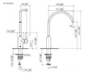 Dornbracht VAIA Einhebelmischer, Hochdruck, Platin gebrstet, 33816809-06