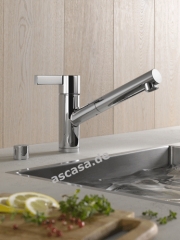 Dornbracht Eno Pull-Out Einhebelmischer, mit herausziehbarem Auslauf, Hochdruck, Dark Chrome, 33840760-19