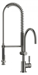 Dornbracht Tara Classic Einhebelmischer mit Pendelbrause Profi, Hochdruck, Dark Platinum gebrstet, 33880888-99