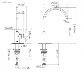 Dornbracht VAIA Einhebelmischer fr Spl-/ Profibrause, Hochdruck, Platin gebrstet, 33826809-06