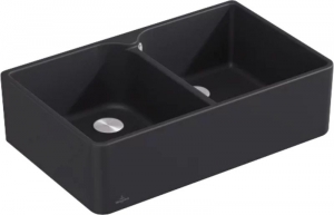 Villeroy & Boch Splstein 80 X Doppelbecken, Farbe R7 Pure Black, Premiumline